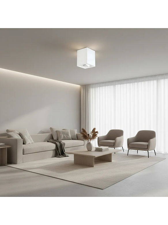 Aplique Techo Cuadrado Blanco 1xGU10 IP20 2