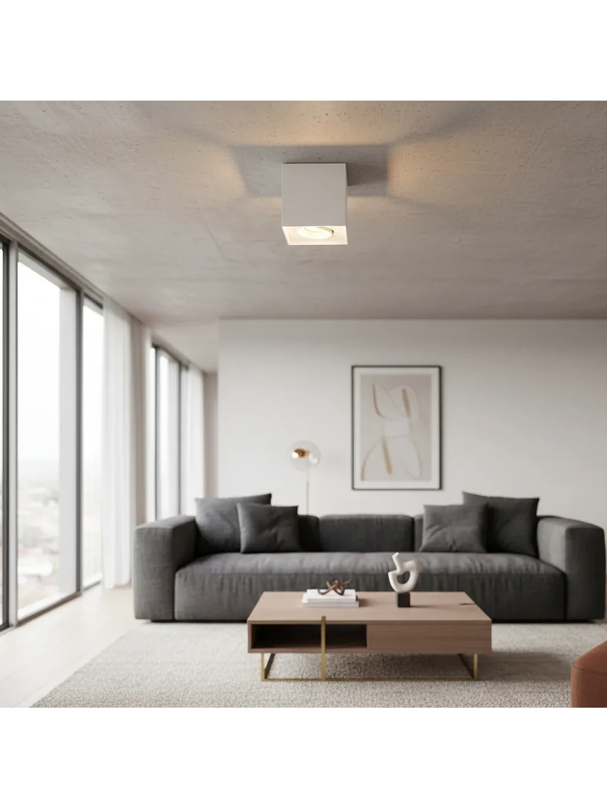 Aplique Techo Cuadrado Blanco 1xGU10 IP20 6