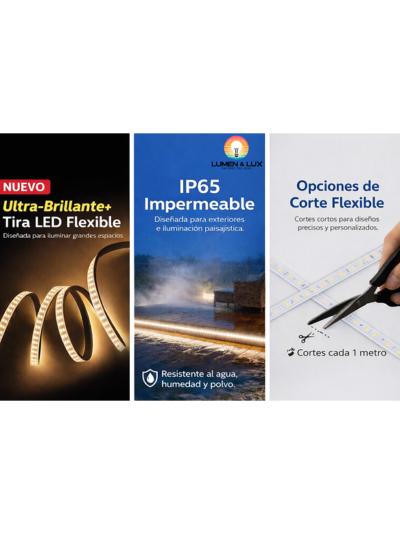 ROLLO 100 METROS – Cinta LED 220V IP65 9,5W/m – Corte 1m + Accesorios 7