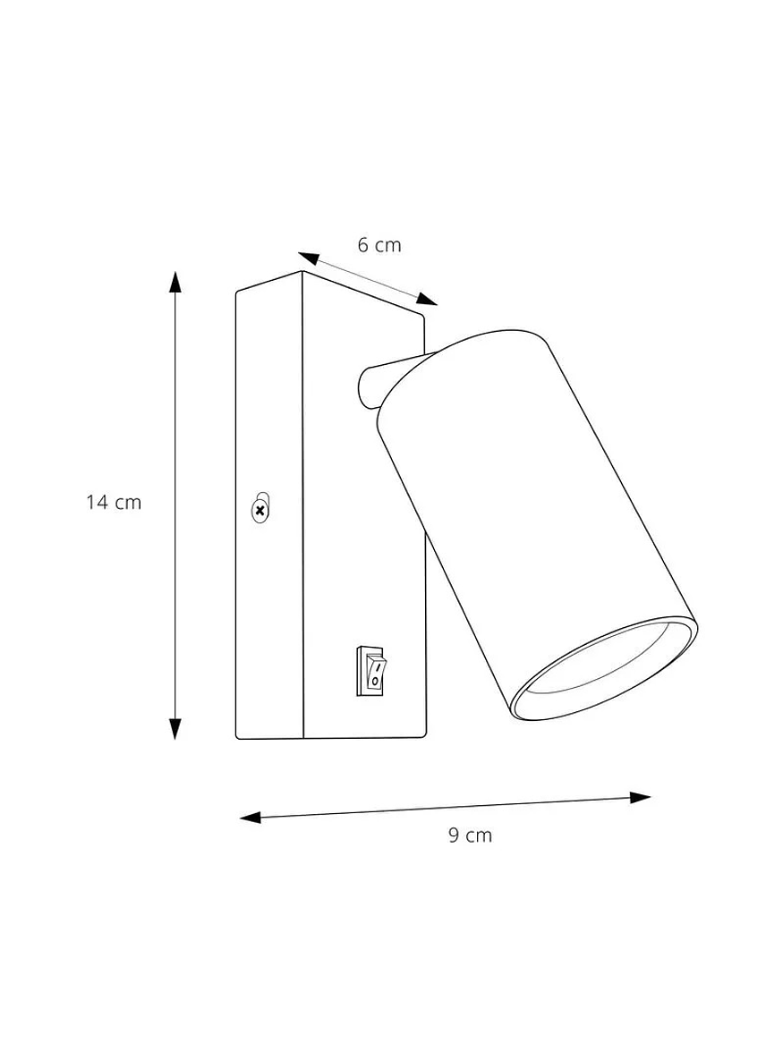 Kit 2 Apliqué Muro LED Negro con Switch Direccionable GU10 2