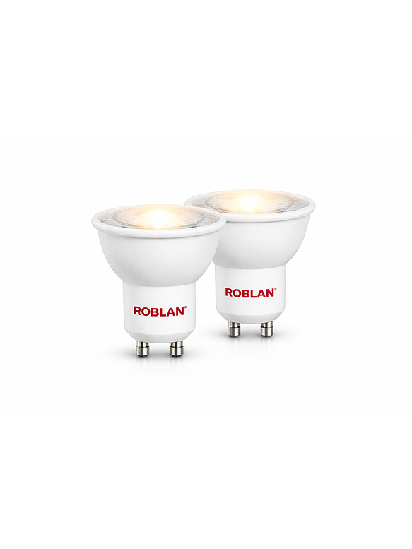 Kit Aplique Muro Doble Negro + 2 Ampolletas GU10 110° Luz Cálida ROBLAN 4