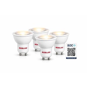 Kit 4 Ampolletas LED ROBLAN GU10 3,5W 3000K 110°