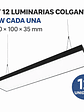 kit 12 Unidades Colgantes Lineal LED 35W Negro  - Miniatura 1