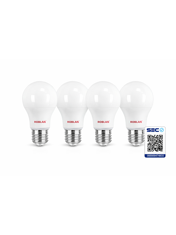 Kit 4 Ampolletas LED ROBLAN E27 5W Luz Neutra 4000K 1