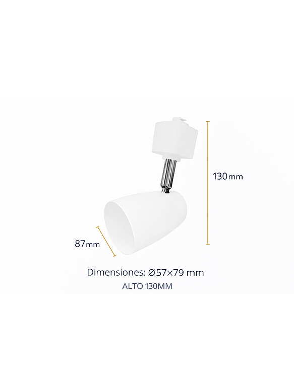 Kit Riel Monofásico Blanco 1m 3 Focos GU10 Luz Cálida  4