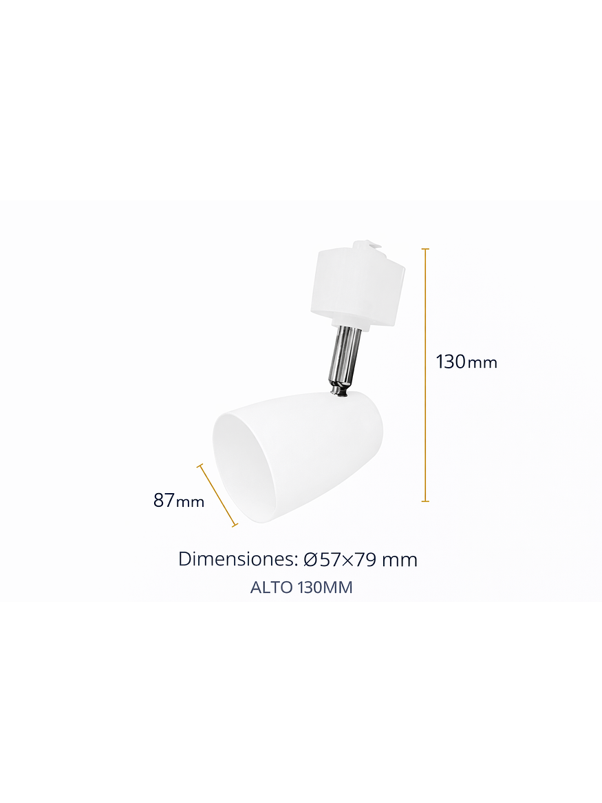 Kit Riel Monofásico Blanco 1m 3 Focos GU10 Luz Cálida  4