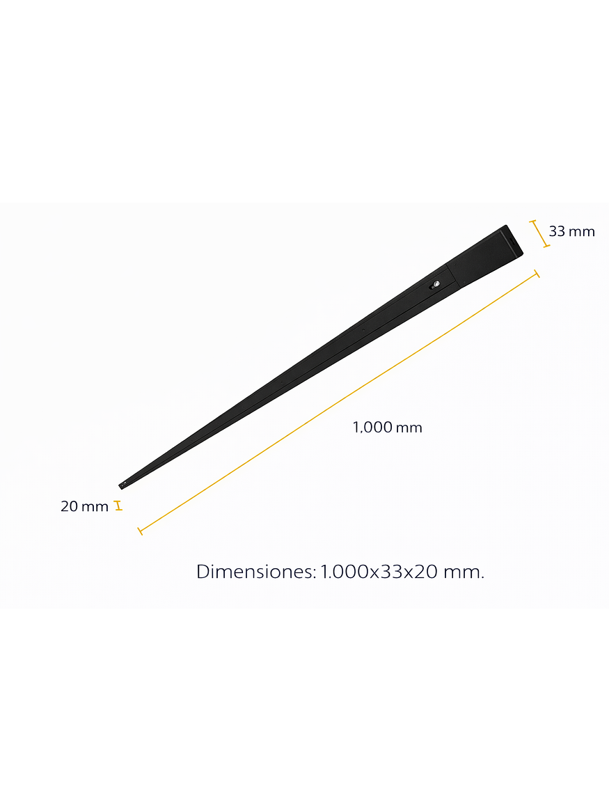 Riel Monofásico LED Negro 1 Metro 220V 2