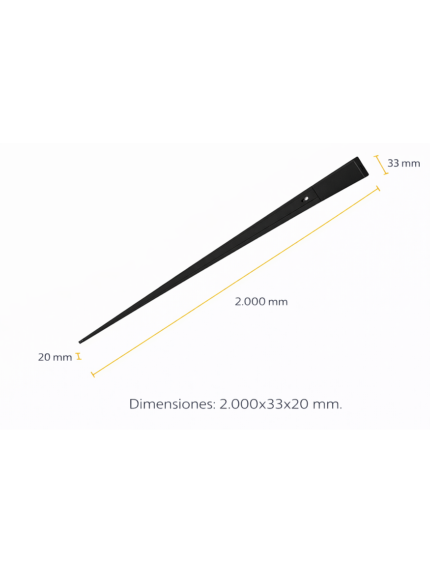 Riel Monofásico LED Negro 2 Metros 220V 2