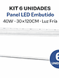 KIT 6 Panel LED Embutido 40W 30x120 Luz Fría - Miniatura 1
