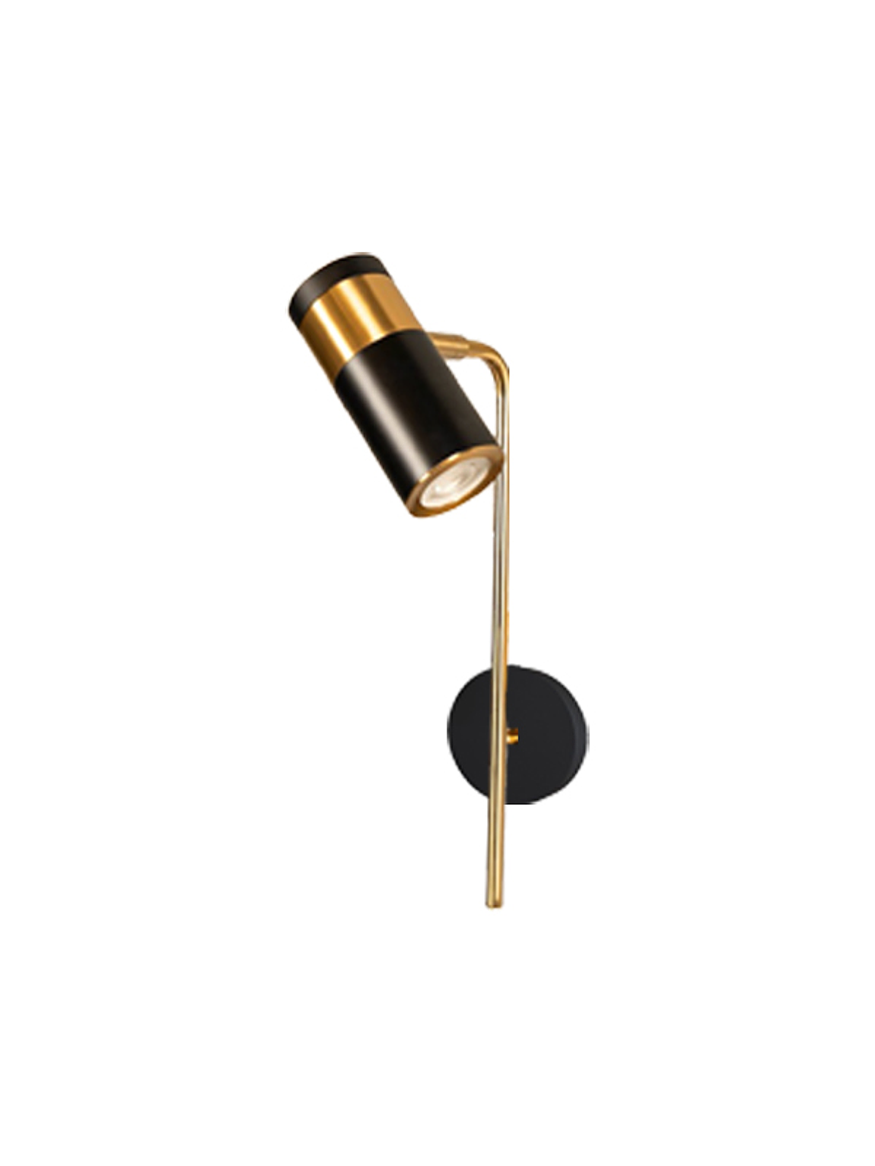 Aplique a Muro GU10 Negro Dorado Interior IP20 7