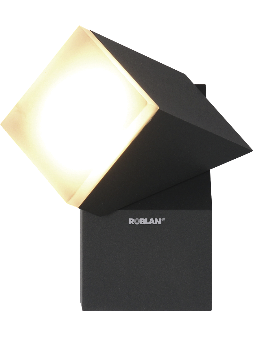 Aplique LED Exterior ROBLAN 8W Luz Cálida IP54 Gris 1
