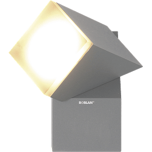 Aplique LED Exterior ROBLAN 8W Luz Cálida IP54 Plata