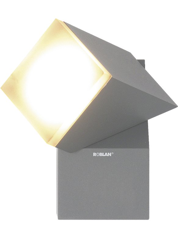 Aplique LED Exterior ROBLAN 8W Luz Cálida IP54 Plata 1
