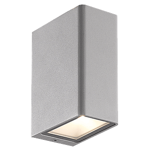 Aplique LED Exterior ROBLAN 13W Luz Cálida Bifocal IP54 Plata