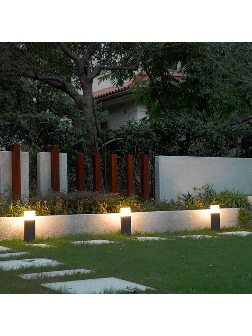 Bollard LED Exterior ROBLAN 9W Luz Cálida IP65 Gris Oscuro 2