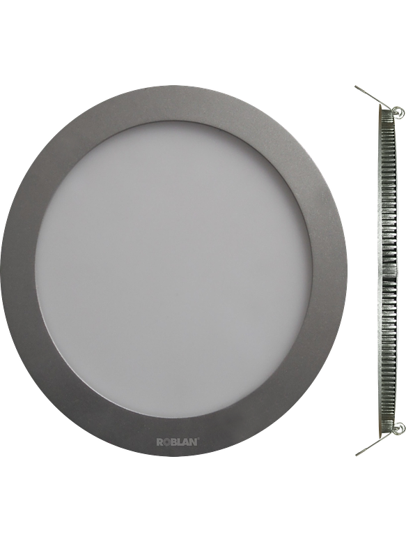 Downlight LED Circular Empotrable 12W Luz Neutra 4000K Plata 1