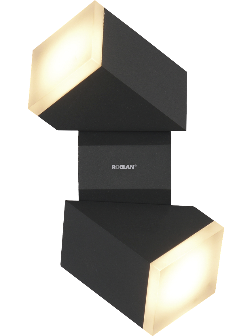 Aplique LED Exterior ROBLAN Bifocal 12.5W Luz Cálida IP54 Gris Oscuro 1
