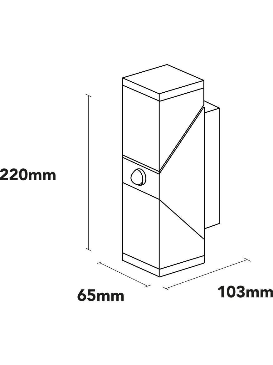 Aplique LED Exterior ROBLAN Bifocal con Sensor PIR 12.5W Luz Cálida IP54 Plata 3