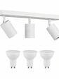 Aplique /Muro Triple GU10 Blanco (Incluye ampolleta 3xGU10 6W Luz Cálida) - Miniatura 1