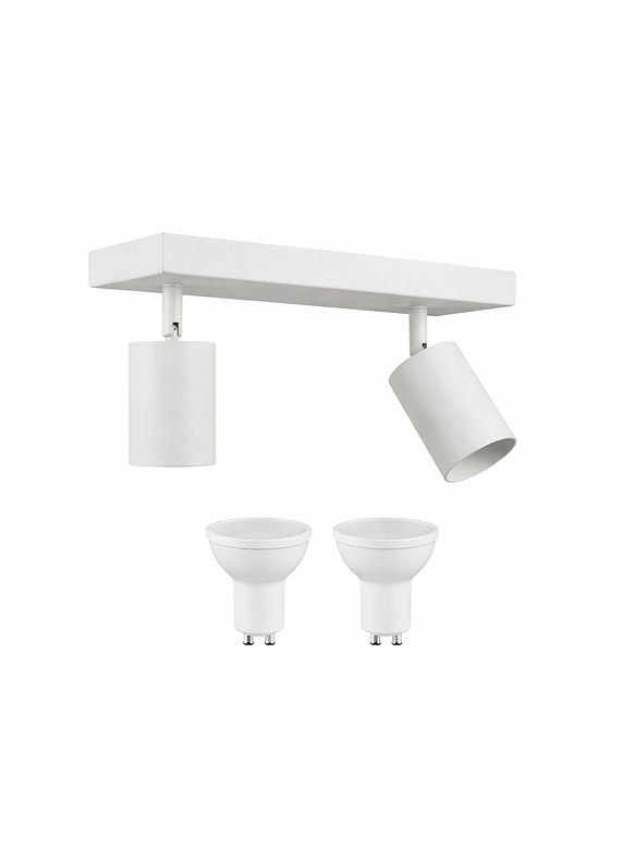 Aplique /Muro Doble GU10 Blanco (Incluye ampolleta 2xGU10 6W Luz Cálida) 1