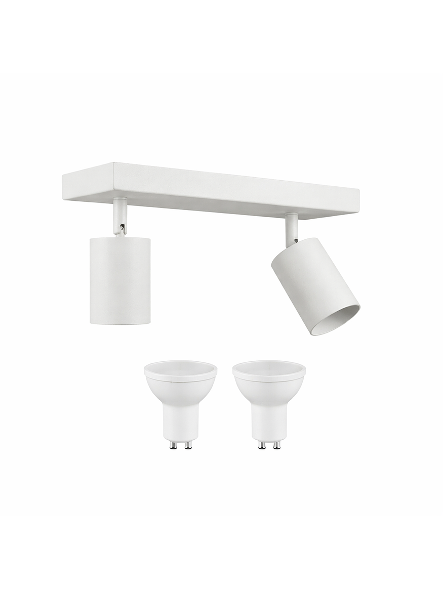 Aplique /Muro Doble GU10 Blanco (Incluye ampolleta 2xGU10 6W Luz Cálida) 1