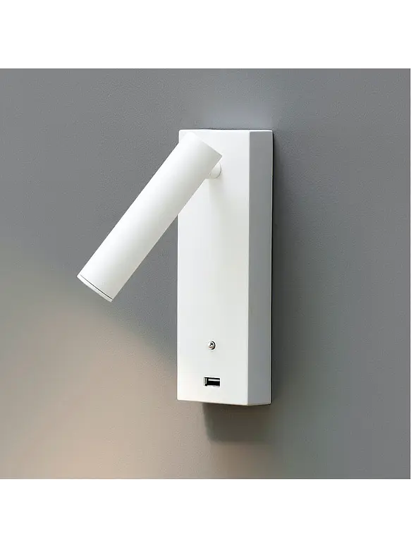 Aplique Lectura LED ROBLAN AKADEMI 3W Blanco Luz Cálida USB A+C Orientable 2