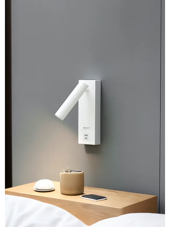 Aplique Lectura LED ROBLAN AKADEMI 3W Blanco Luz Cálida USB A+C Orientable 3