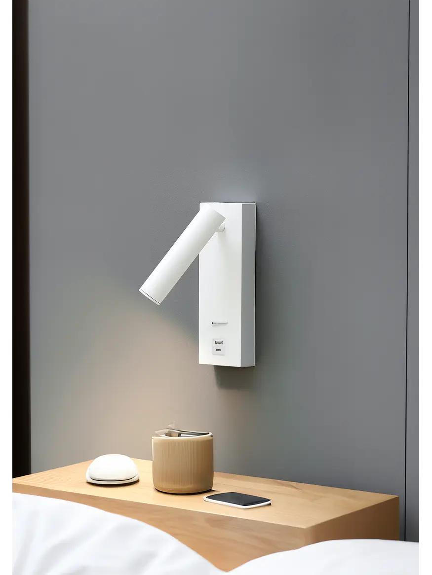 Aplique Lectura LED ROBLAN AKADEMI 3W Blanco Luz Cálida USB A+C Orientable 3