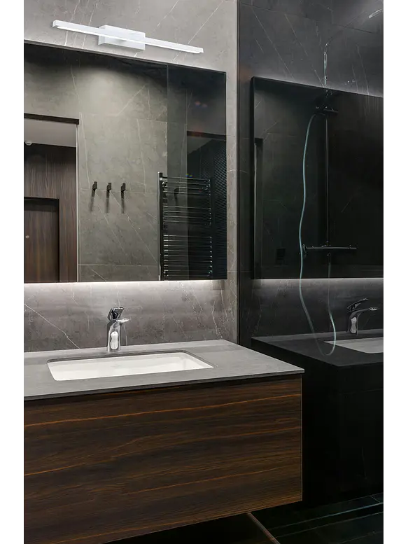 Aplique LED Baño ROBLAN ALOE 12W Luz Cálida/Neutra IP44 Blanco CCT 2