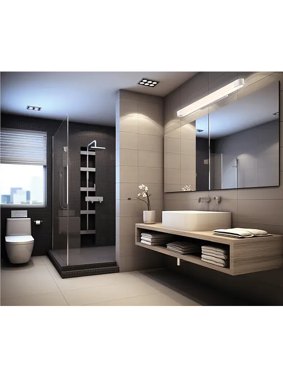 Aplique LED Baño ROBLAN BRIS 20W Luz Cálida/Neutra IP44 Blanco CCT 4