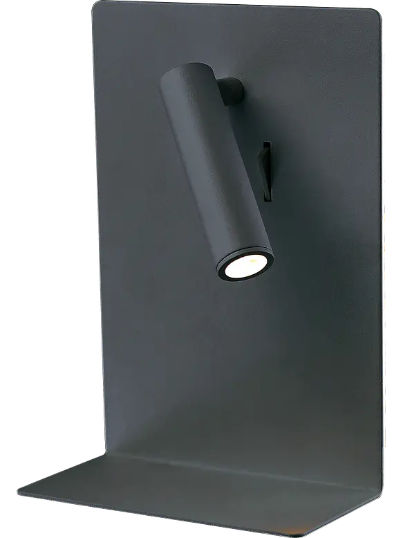 Aplique Lectura LED ROBLAN FIXION 8W Negro Luz Cálida USB A+C con Repisa 1