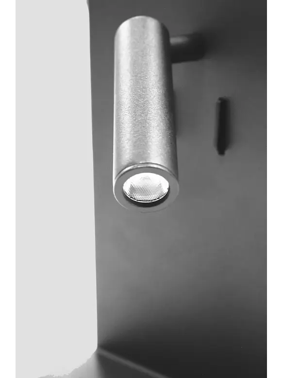 Aplique Lectura LED ROBLAN FIXION 8W Negro Luz Cálida USB A+C con Repisa 2