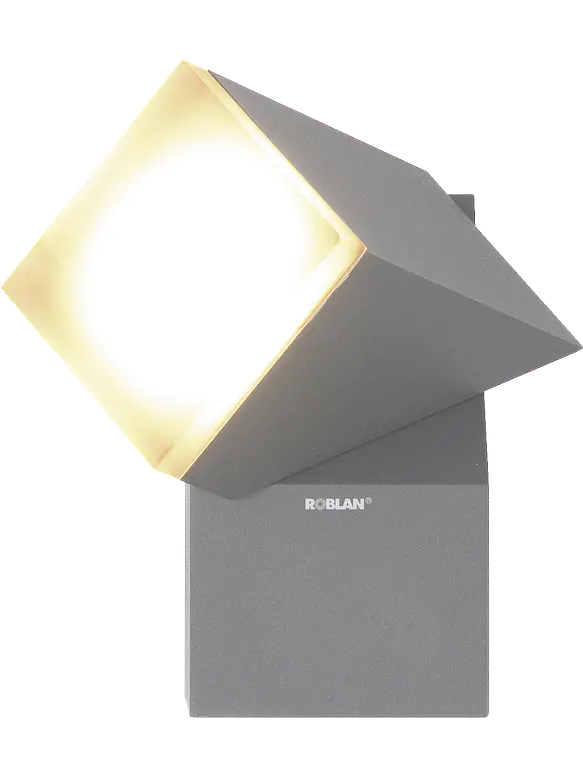 Aplique LED Exterior ROBLAN Z NU 1 Foco 8W Luz Cálida 3000K IP54 Plata 1