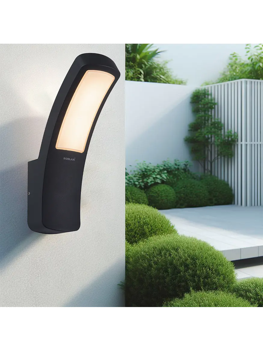 Aplique LED Exterior ROBLAN Z MIR 12.5W Luz Cálida 3000K IP54 Gris 3