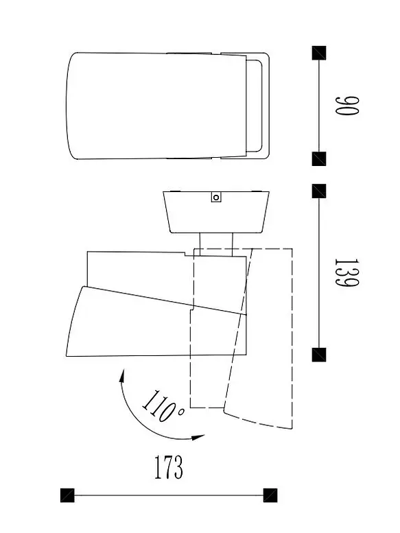 Aplique LED Exterior ROBLAN Z GACR Spot 13W Luz Cálida 3000K IP65 Gris 9
