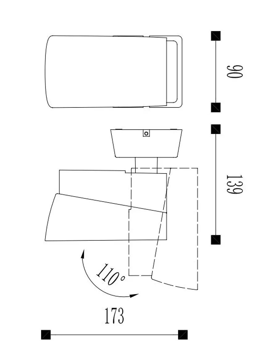 Aplique LED Exterior ROBLAN Z GACR Spot 13W Luz Cálida 3000K IP65 Gris 9