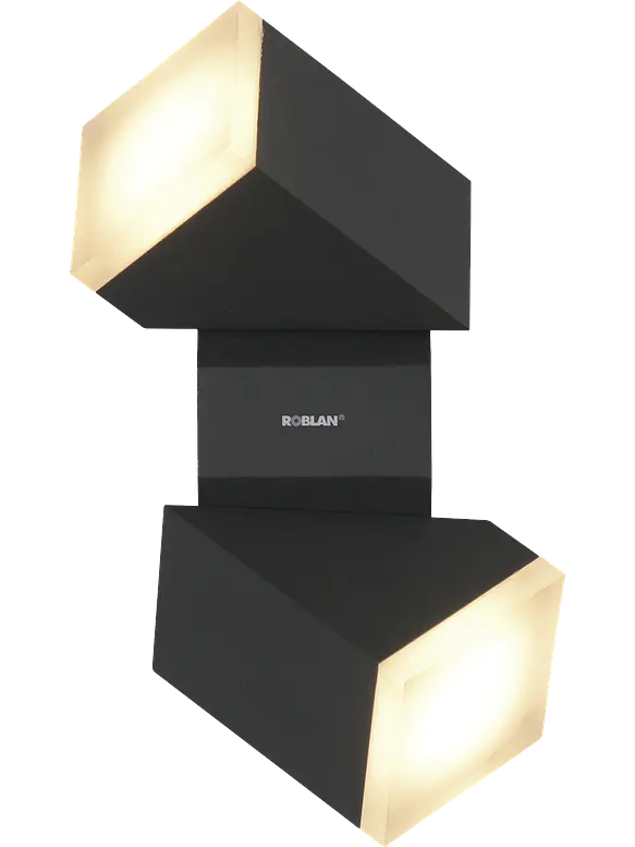 Aplique LED Exterior ROBLAN Z NU 2 Focos 12.5W Luz Cálida 3000K IP54 Gris 1