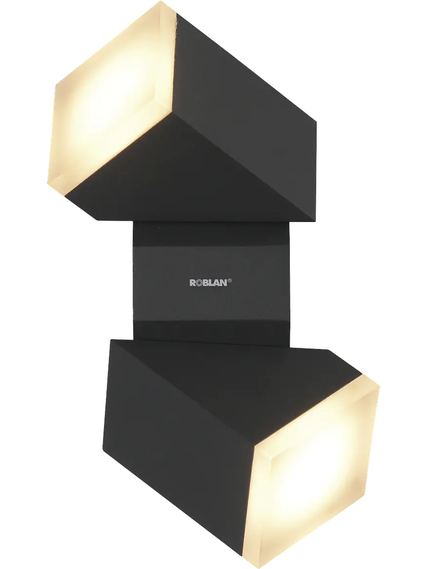 Aplique LED Exterior ROBLAN Z NU 2 Focos 12.5W Luz Cálida 3000K IP54 Gris 1
