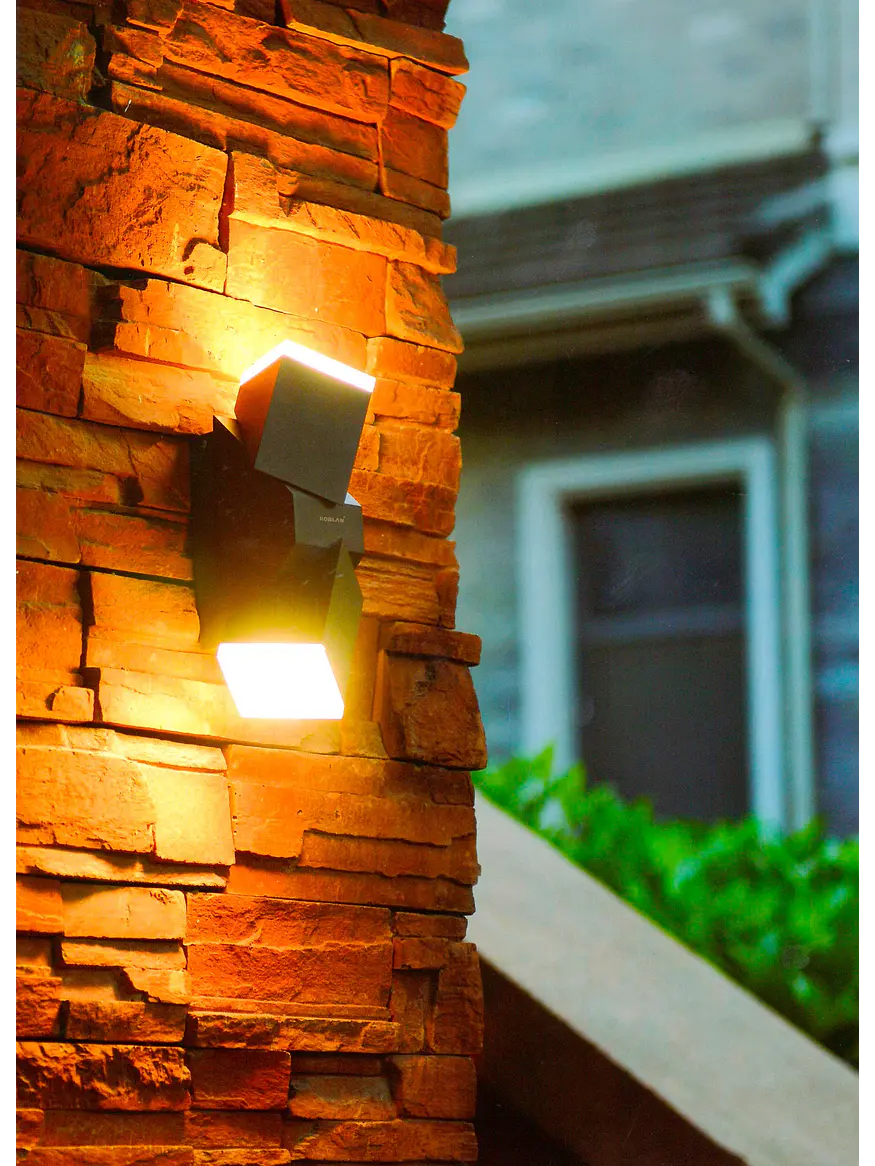 Aplique LED Exterior ROBLAN Z NU 2 Focos 12.5W Luz Cálida 3000K IP54 Gris 2