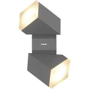 Aplique LED Exterior ROBLAN Z NU 2 Focos 12.5W Luz Cálida 3000K IP54 Plata