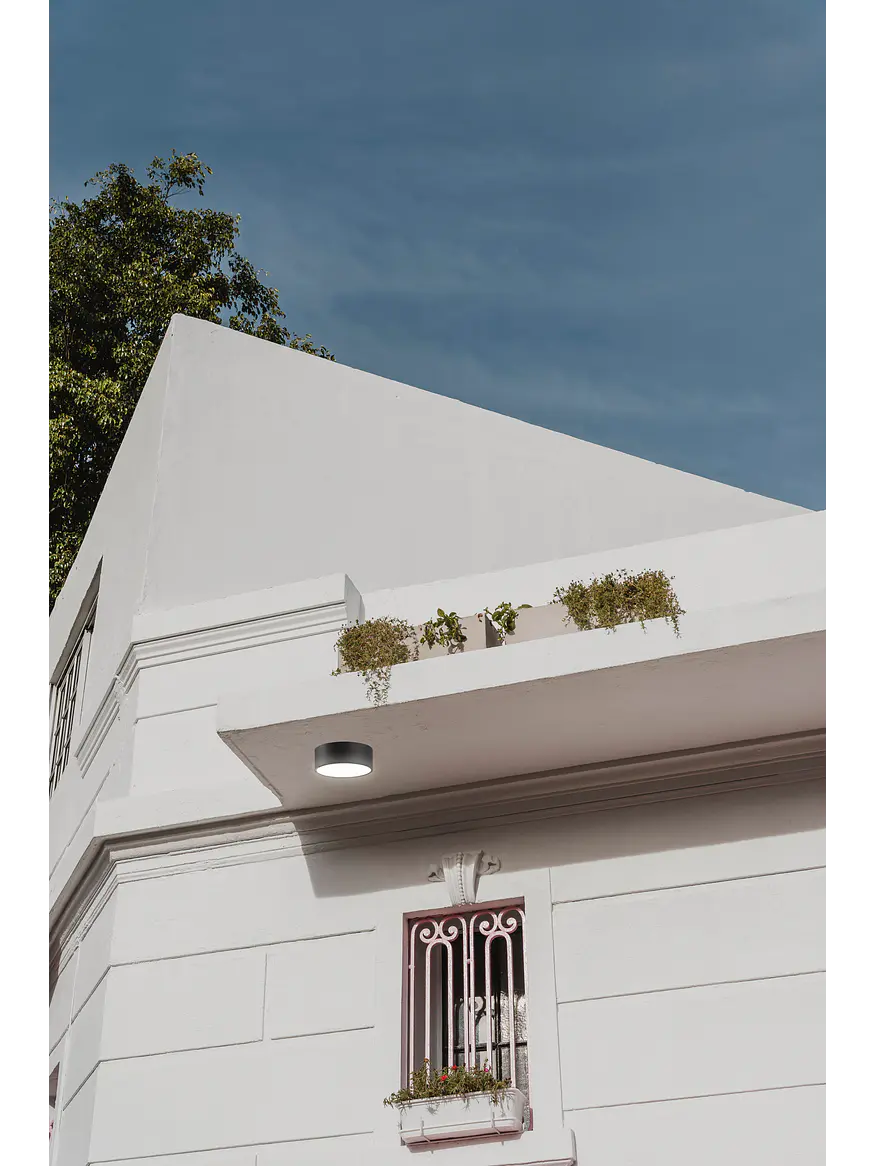 Plafón LED Exterior Redondo 6W Luz Cálida IP54 Gris Oscuro ROBLAN IZAR R 6