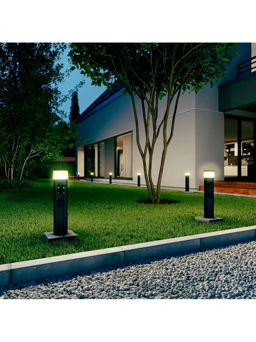 Bollard LED 3W 3000K IP54  c/2 Enchufes 7