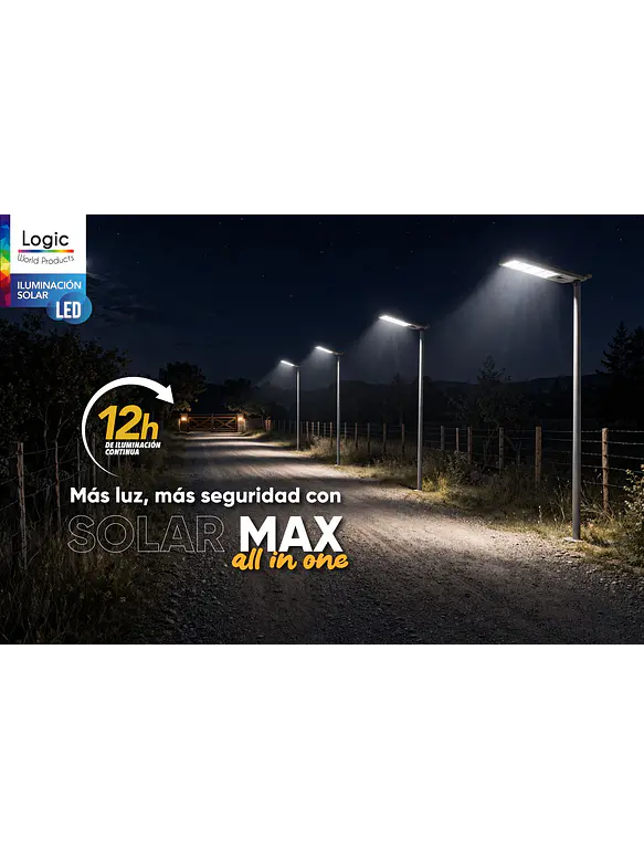 Luminaria Solar LED 800W Solar Max All In One 5000Lm Sensor Movimiento IP65 6