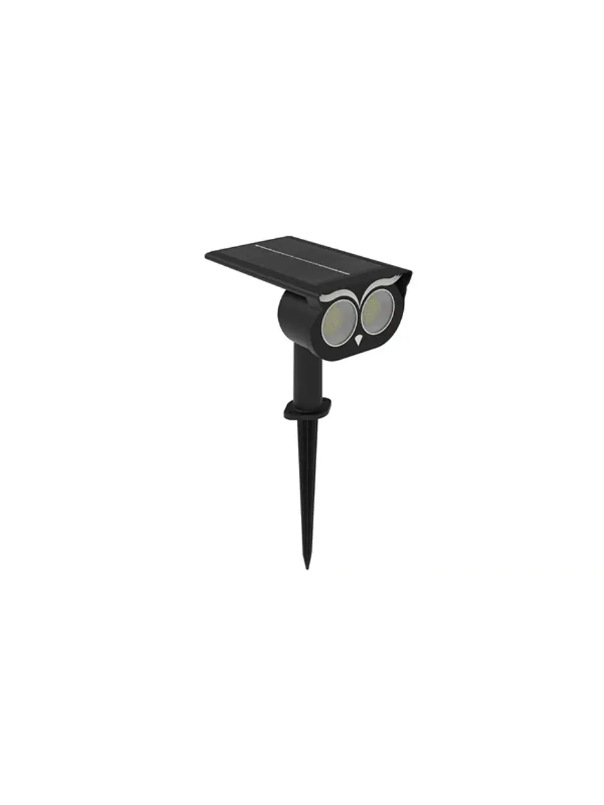 Estaca Solar LED Búho Luz Cálida 3000K IP65 Decorativa Jardín 1