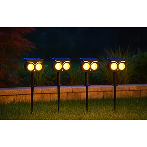 Estaca Solar LED Búho Luz Cálida IP65 Decorativa Jardín
