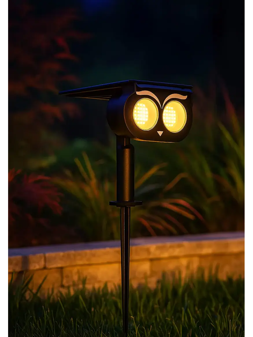 Estaca Solar LED Búho Luz Cálida 3000K IP65 Decorativa Jardín 7