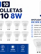 KIT 10 Ampolletas LED GU10 8W 3000K 720Lm WELLMAX - Miniatura 1