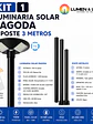 KIT Luminaria Solar Pagoda 150W + Poste Metálico 3 Metros IP65 - Miniatura 1