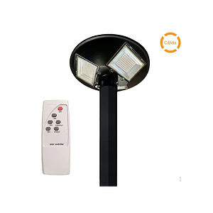 KIT Luminaria Solar Pagoda 150W Luz Cálida 3000K + Poste 3 Metros IP65