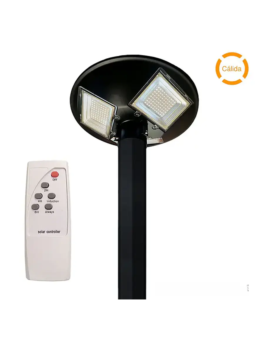 KIT Luminaria Solar Pagoda 150W Luz Cálida 3000K + Poste 3 Metros IP65 2